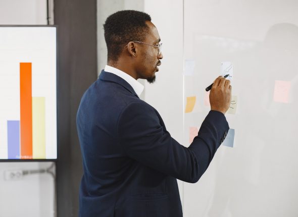 Elegant african man in the office
